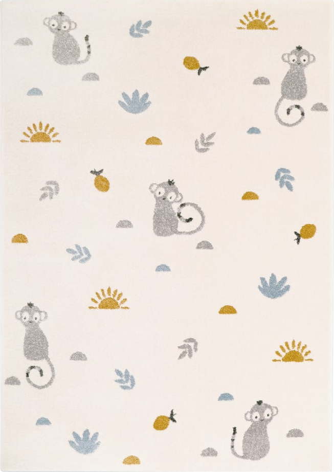 Béžový dětský koberec Nattiot Little Wild Monkey