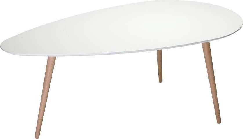 Bílý konferenční stolek s nohami z bukového dřeva Furnhouse Fly