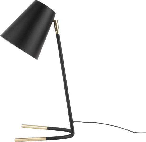 Černá stolní lampa s detaily ve zlaté barvě Leitmotiv Noble Leitmotiv