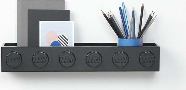 Dětská černá nástěnná polička LEGO® Sleek LEGO