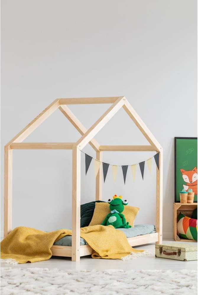 Domečková dětská postel z borovicového dřeva 70x140 cm Mila RM - Adeko Adeko