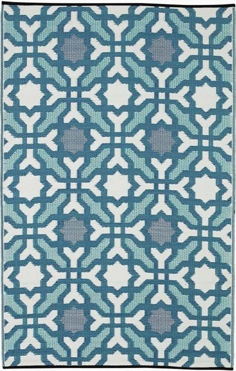 Modro-šedý oboustranný venkovní koberec z recyklovaného plastu Fab Hab Seville