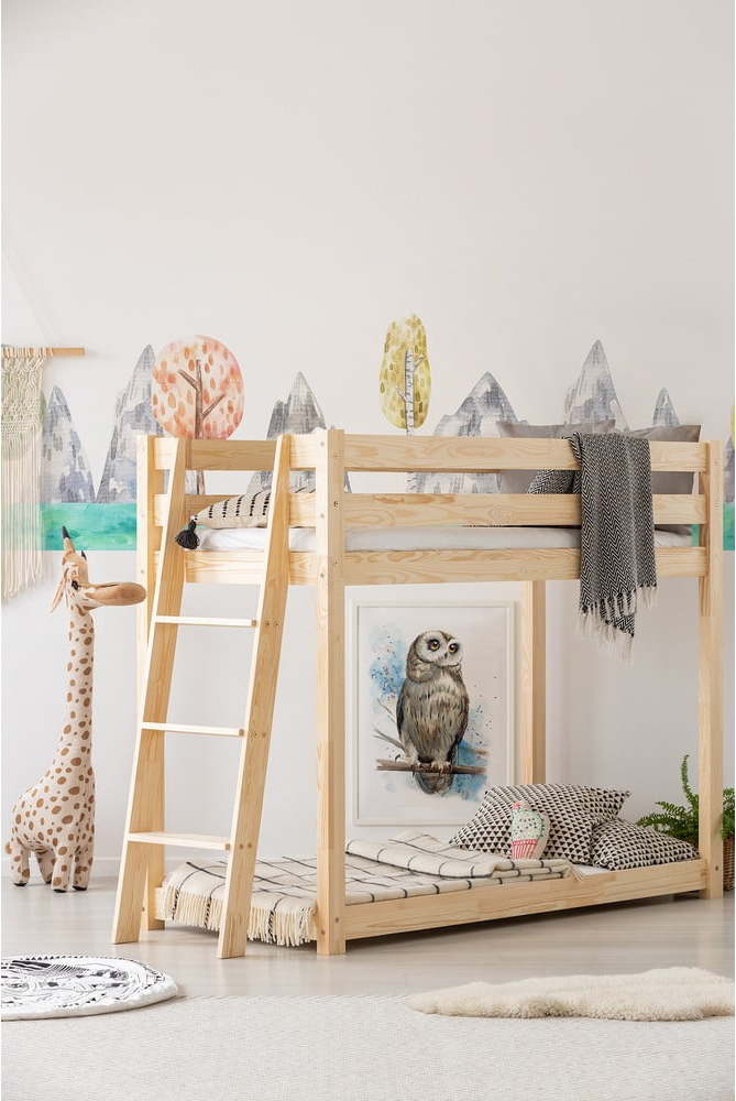 Patrová dětská postel z borovicového dřeva 70x140 cm CLPB - Adeko Adeko