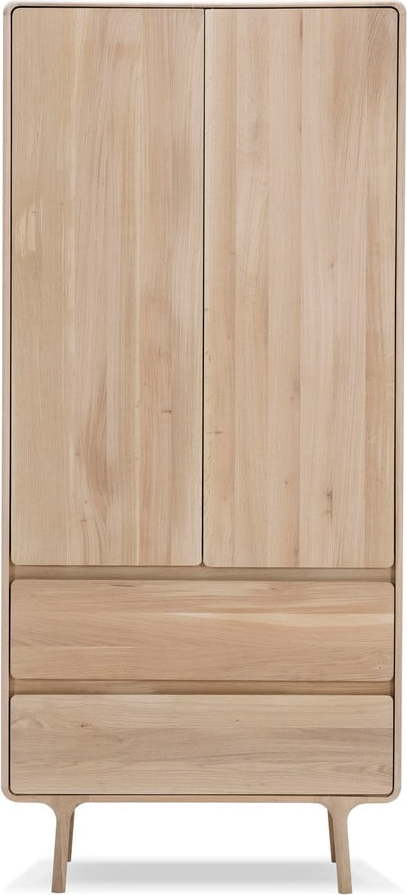 Šatní skříň z dubového dřeva 90x200 cm Fawn - Gazzda Gazzda