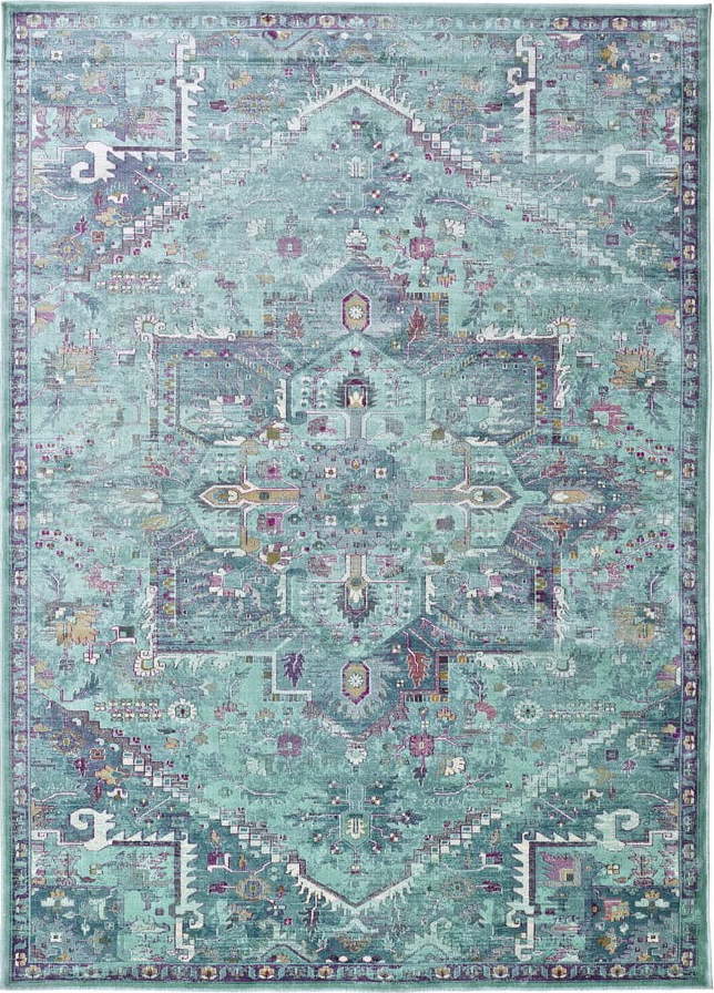 Tyrkysový koberec z viskózy 230x160 cm Lara - Universal Universal