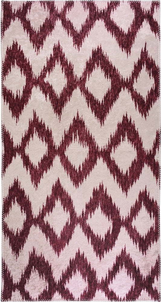 Vínovo-bílý pratelný koberec běhoun 80x200 cm – Vitaus Vitaus