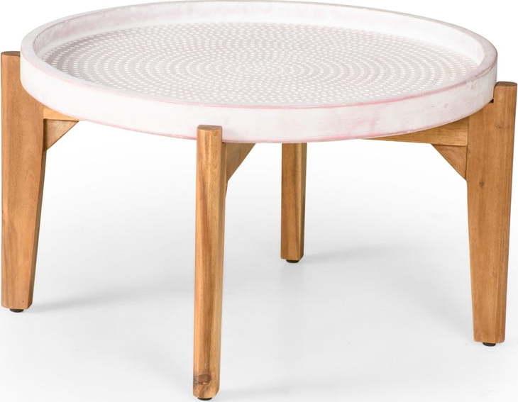 Zahradní stolek s růžovou betovonou deskou Bonami Selection Bari