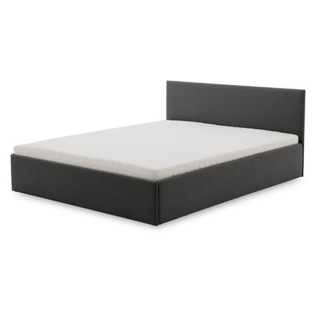 Čalouněná postel LEON s pěnovou matrací rozměr 160x200 cm Tmavě šedá SG-nábytek