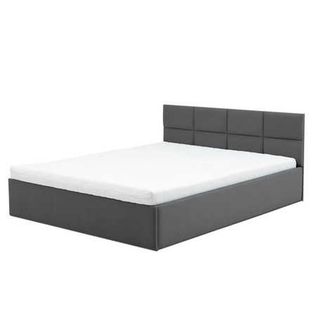 Čalouněná postel MONOS s pěnovou matrací rozměr 160x200 cm Tmavě šedá SG-nábytek