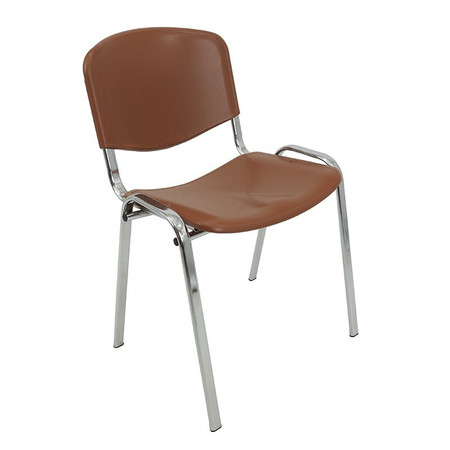 Konferenční plastová židle ISO CHROM Hnědá Mazur