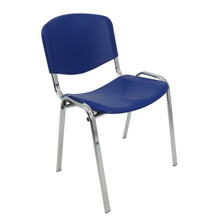 Konferenční plastová židle ISO CHROM Modrá Mazur