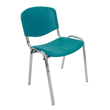 Konferenční plastová židle ISO CHROM Tyrkysová Mazur