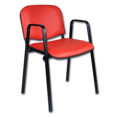 Konferenční židle ISO eko-kůže s područkami Červená D15 EKO Mazur