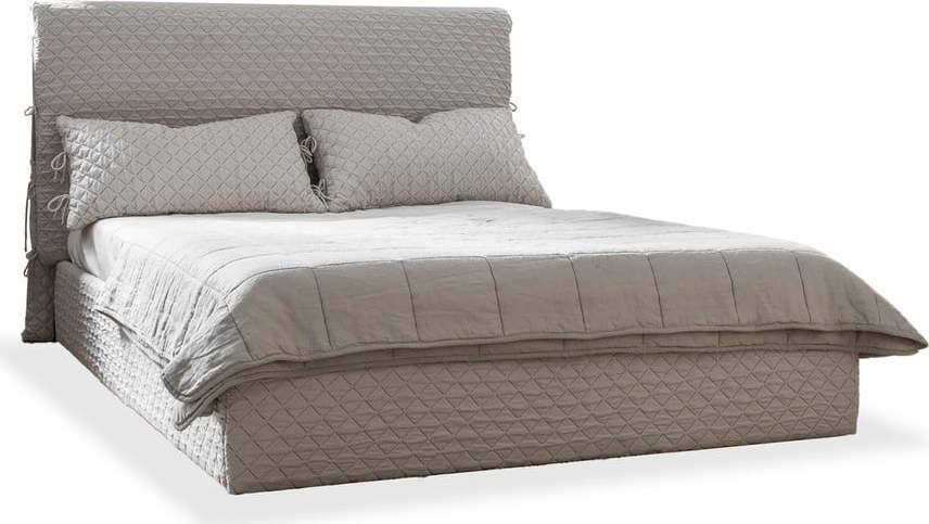 Béžová čalouněná dvoulůžková postel s roštem 160x200 cm Sleepy Luna – Miuform Miuform