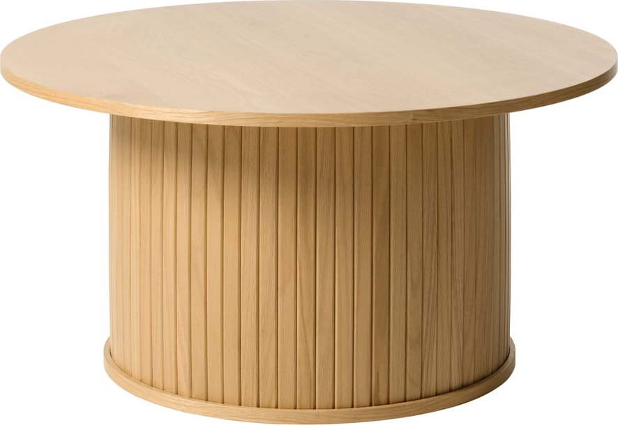 Kulatý konferenční stolek v dekoru dubu v přírodní barvě ø 90 cm Nola – Unique Furniture Unique Furniture