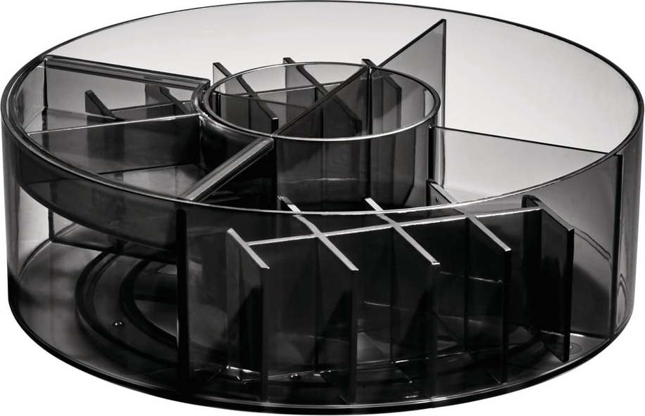 Matně černý koupelnový organizér na kosmetiku z recyklovaného plastu Cosmetic Carousel – iDesign iDesign