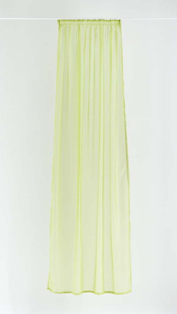Žluto-zelená záclona 140x245 cm Voile – Mendola Fabrics Mendola Fabrics