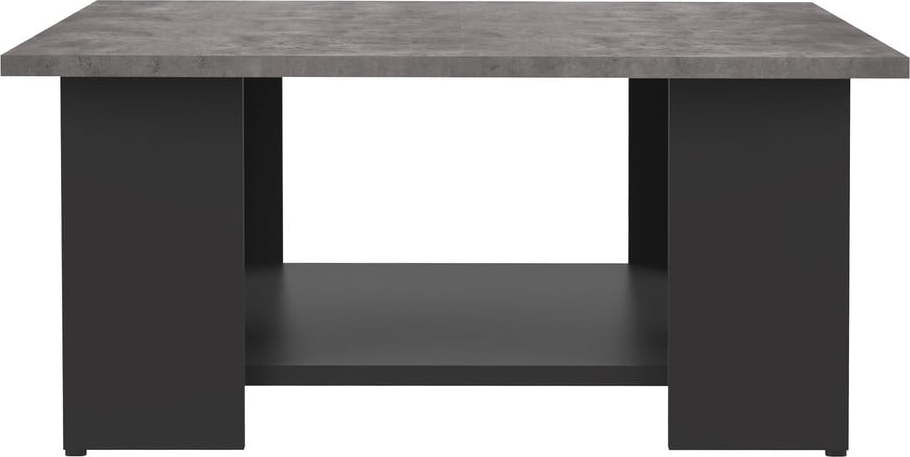 Černý konferenční stolek s deskou v dekoru betonu 67x67 cm Square - TemaHome TemaHome