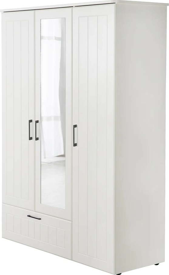 Bílá dětská šatní skříň se zrcadlem 139x190 cm Sylt – Roba Roba