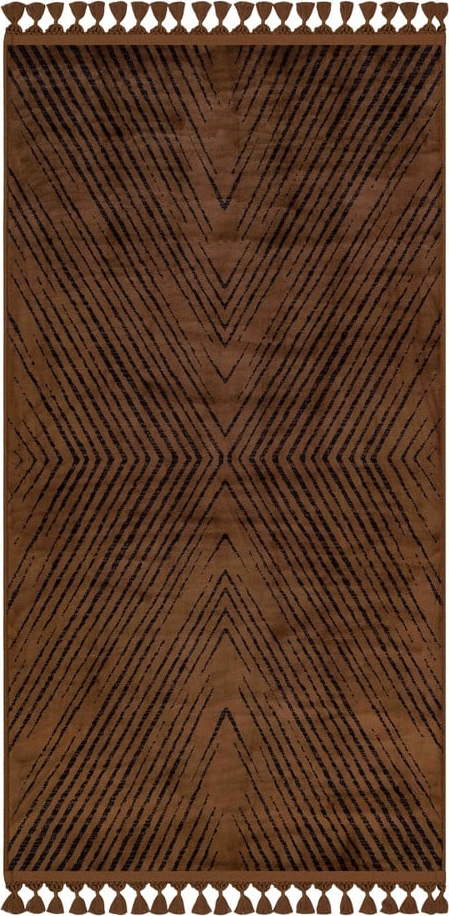 Hnědý pratelný koberec 160x100 cm - Vitaus Vitaus