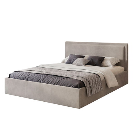 Čalouněná postel SOAVE rozměr 160x200 cm Světle šedá TT-FURNITURE