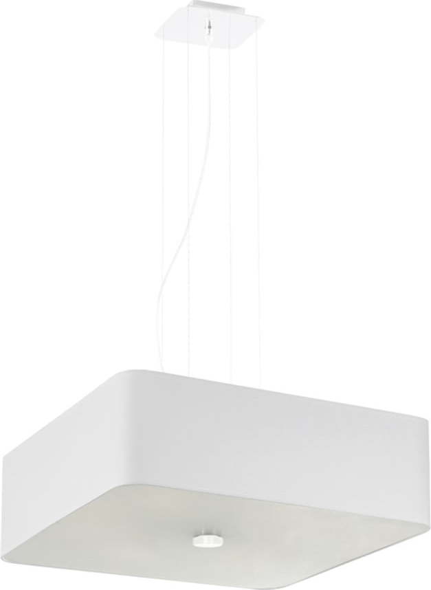 Bílé závěsné svítidlo se skleněno-textilním stínidlem Kortez – Nice Lamps Nice Lamps