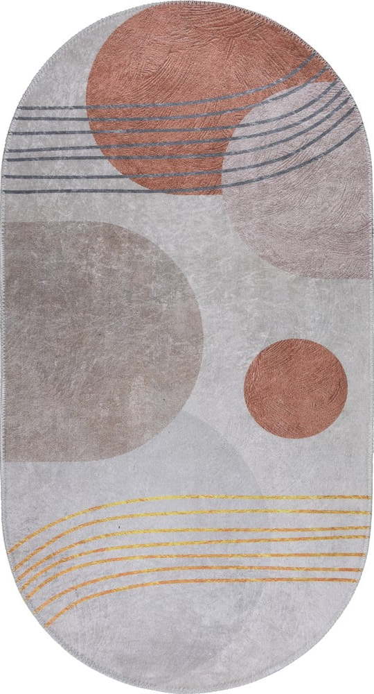 Pratelný koberec v oranžovo-krémové barvě 120x180 cm Oval – Vitaus Vitaus