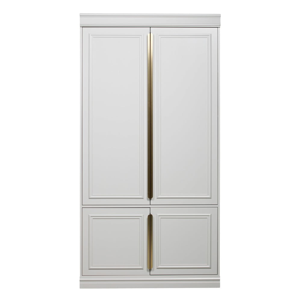 Světle šedá šatní skříň s pantovými dveřmi z borovicového dřeva 110x215 cm Organize – BePureHome BePureHome