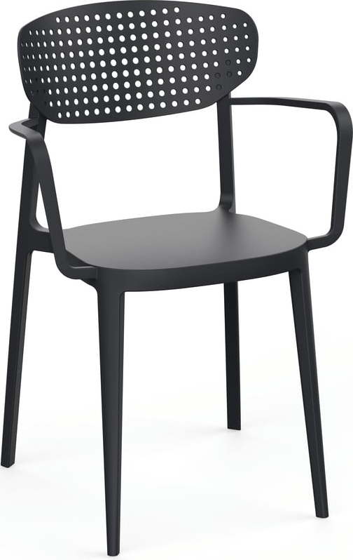 Antracitová plastová zahradní židle Aire – Rojaplast Rojaplast