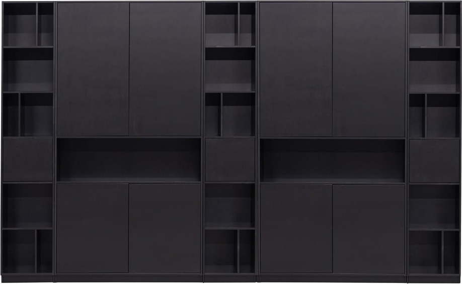 Černá modulární knihovna z borovicového dřeva 340x210 cm Finca – WOOOD WOOOD