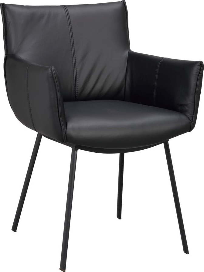 Černé kožené jídelní židle v sadě 2 ks Hinckley – Rowico Rowico
