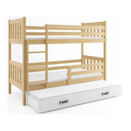 Dětská postel CARINO s výsuvnou postelí 80x190 cm - borovice Ružové BMS