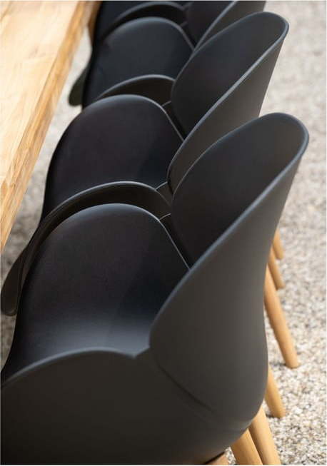 Dřevěno-plastová zahradní židle v černo-přírodní barvě Tulip – Exotan Exotan