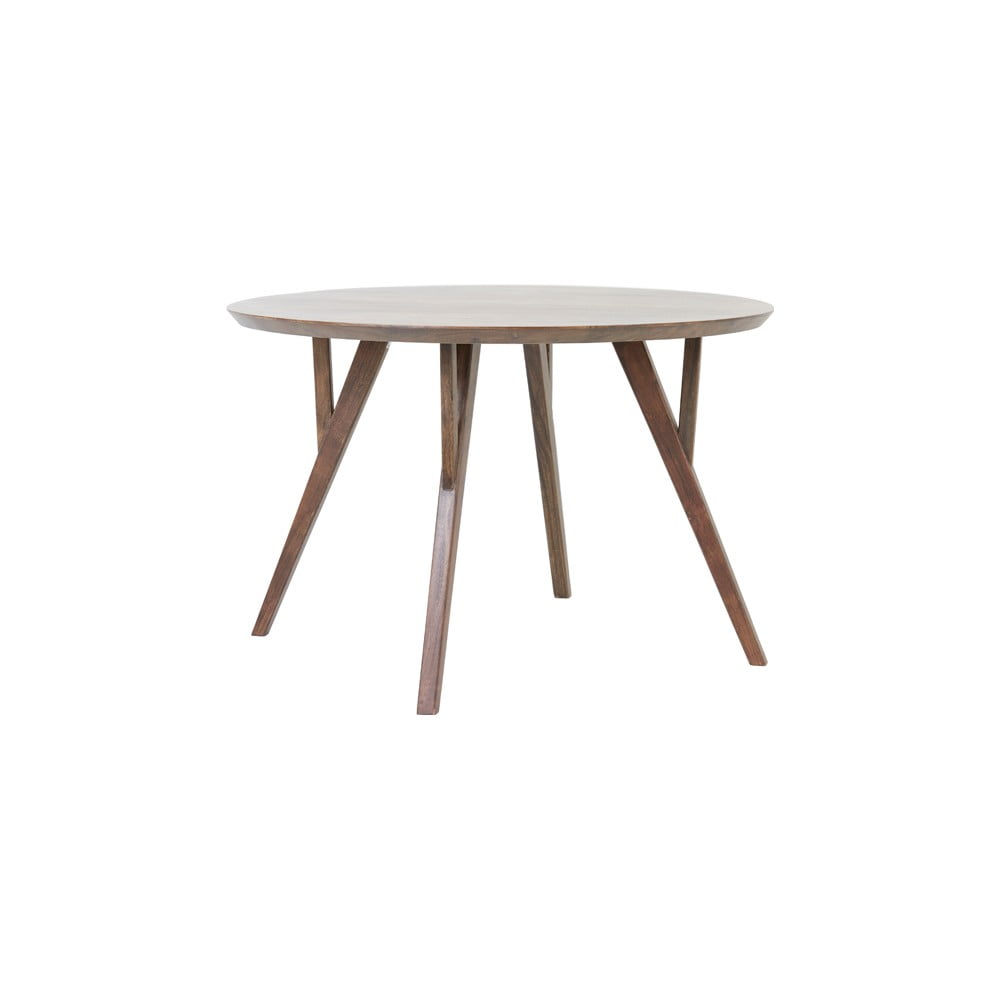 Hnědý kulatý jídelní stůl s deskou z akácie ø 120 cm Quenza – Light & Living Light & Living