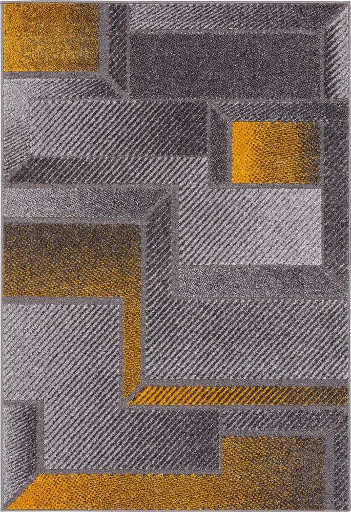 Koberec v okrově žluté a šedé barvě 80x160 cm Meteo – FD FD