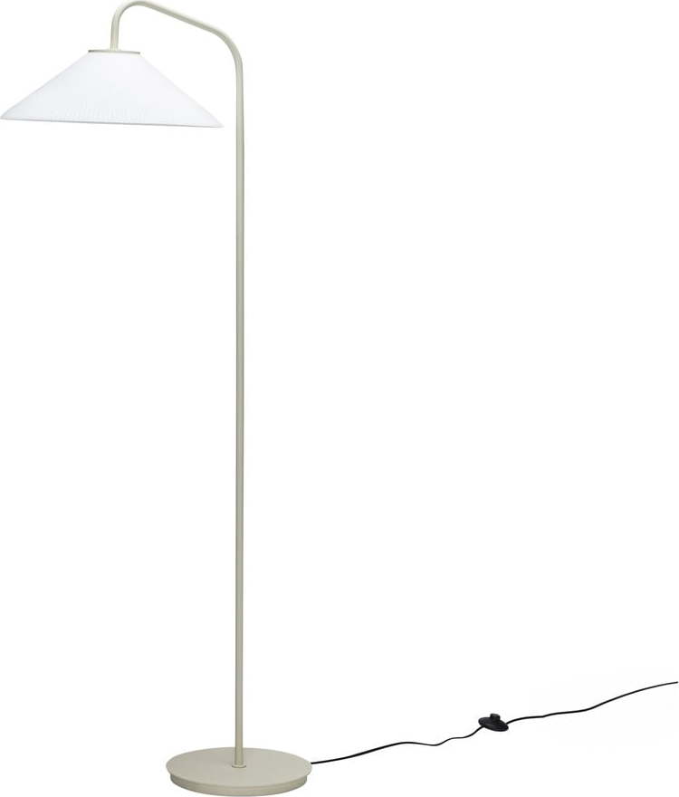 Krémová stojací lampa se skleněným stínidlem (výška 158 cm) Solid – Hübsch Hübsch