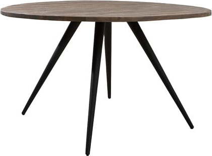 Kulatý jídelní stůl v černé a tmavě hnědé barvě s deskou z akácie ø 120 cm Turi – Light & Living Light & Living
