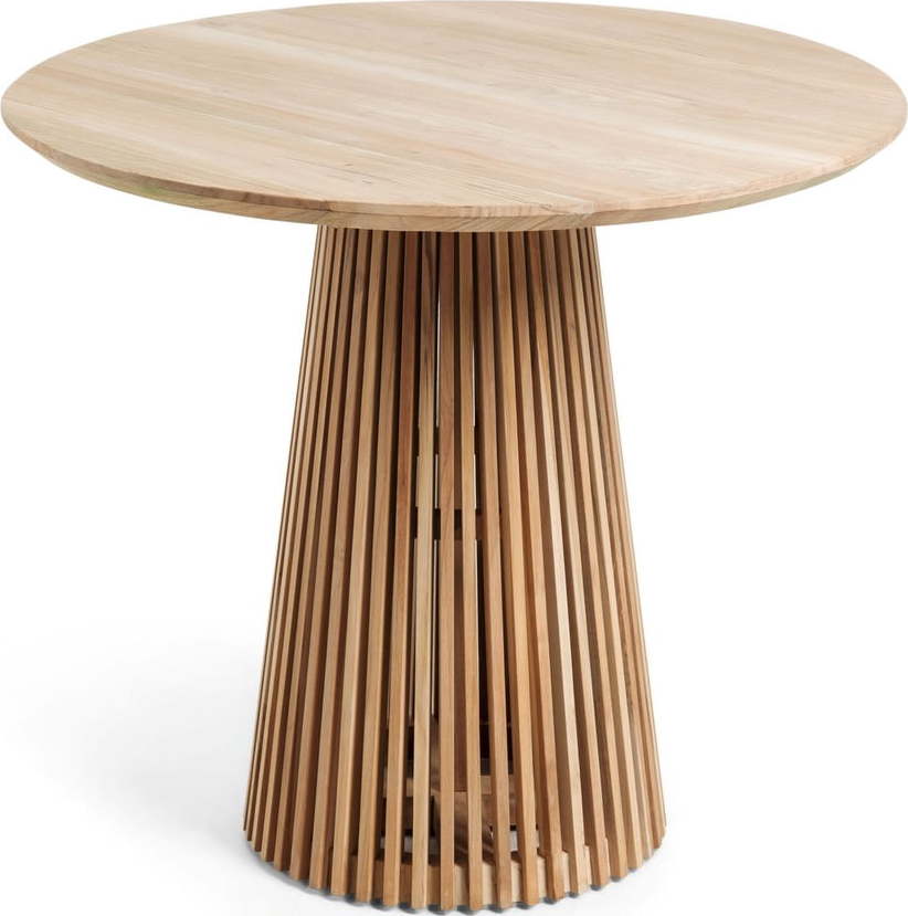 Kulatý jídelní stůl z teakového dřeva v přírodní barvě ø 90 cm Jeanette – Kave Home Kave Home
