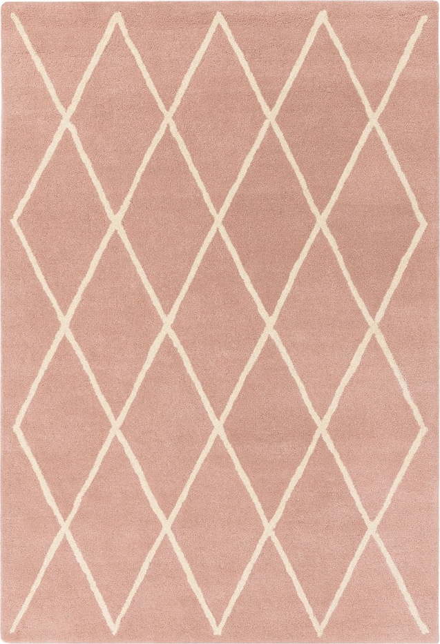 Růžový ručně tkaný vlněný koberec 160x230 cm Albany – Asiatic Carpets Asiatic Carpets