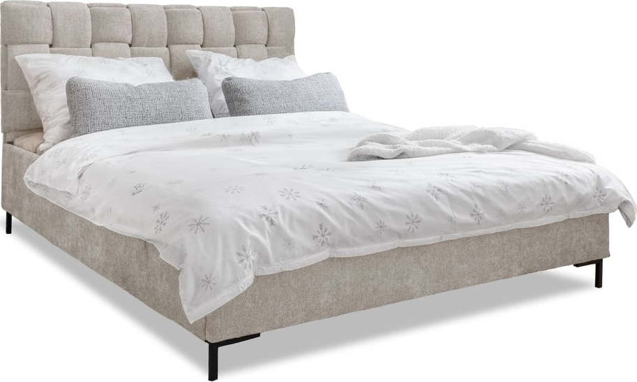 Béžová čalouněná dvoulůžková postel s roštem 180x200 cm Eve – Miuform Miuform
