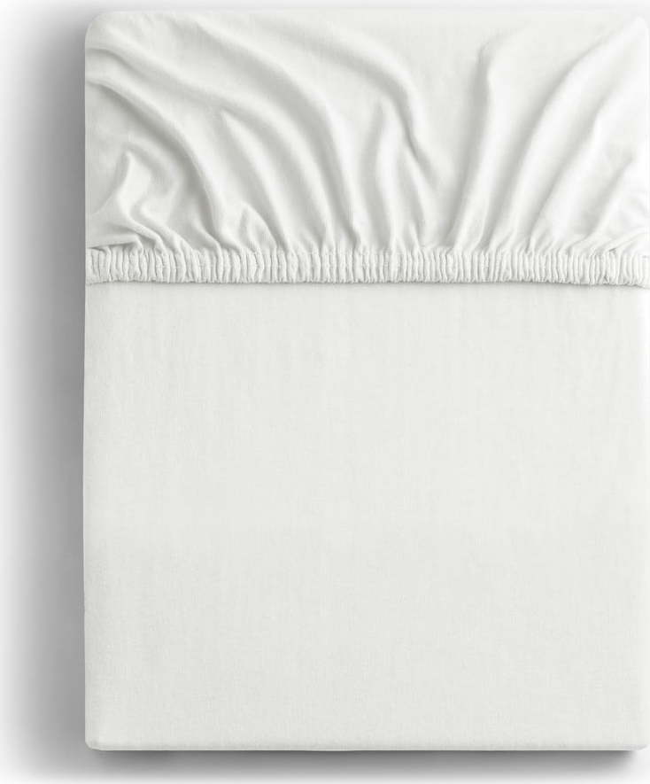 Bílé napínací prostěradlo jersey 240x220 cm Amber – DecoKing DecoKing