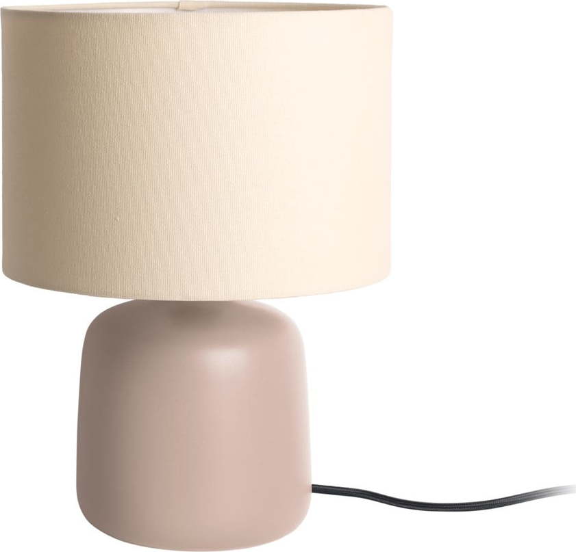 Hnědá stolní lampa s textilním stínidlem (výška 33 cm) Alma – Leitmotiv Leitmotiv