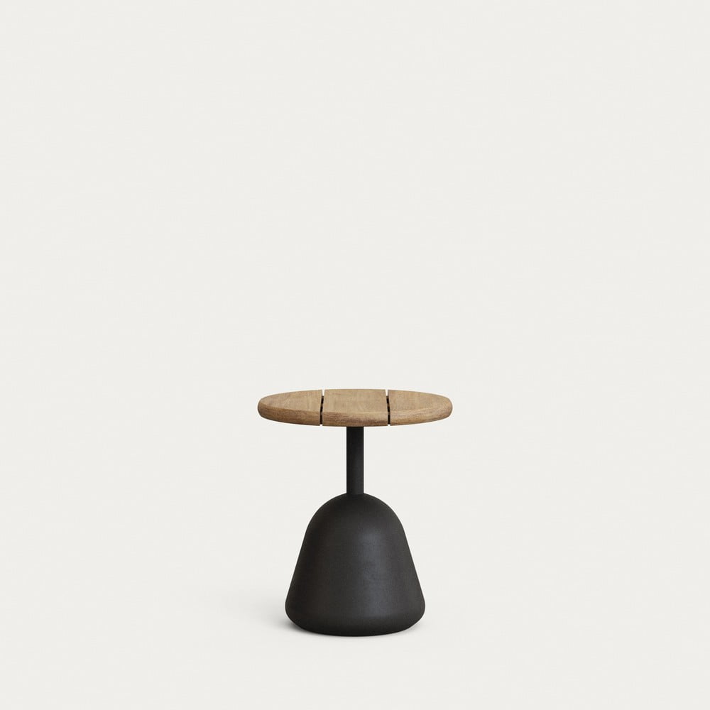 Kulatý konferenční stolek s deskou z akácie v černo-přírodní barvě ø 43 cm Saura – Kave Home Kave Home