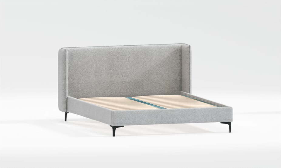 Šedá čalouněná dvoulůžková postel s roštem 200x200 cm Basti – Ropez Ropez
