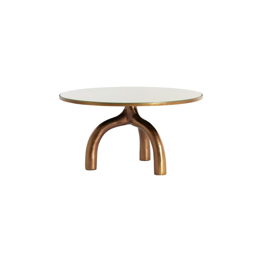 Skleněný kulatý konferenční stolek v bronzové a béžové barvě ø 76 cm Mello – Light & Living Light & Living