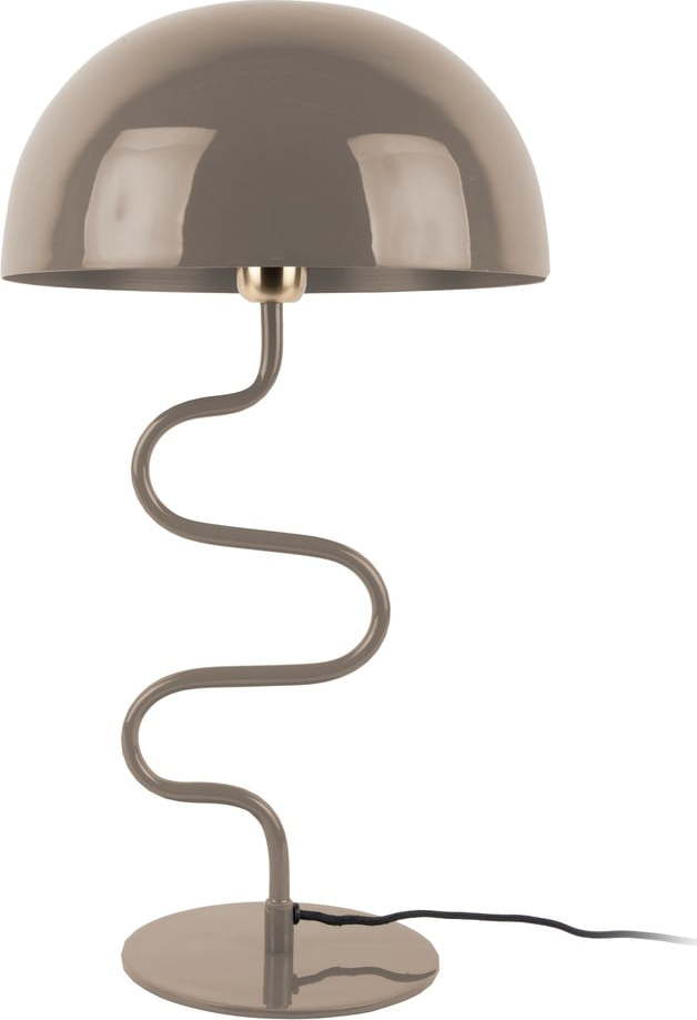 Světle hnědá stolní lampa s kovovým stínidlem (výška 54 cm) Twist – Leitmotiv Leitmotiv