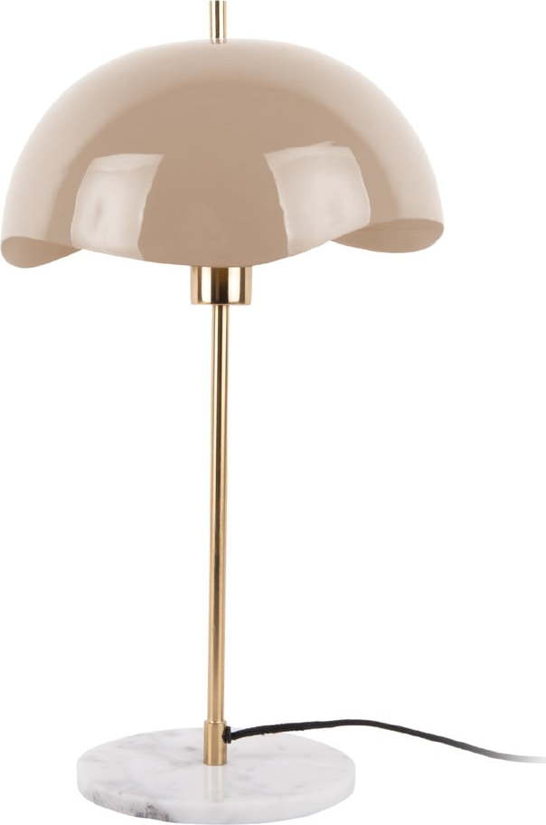 Světle hnědá stolní lampa s kovovým stínidlem (výška 56 cm) Waved Dome – Leitmotiv Leitmotiv