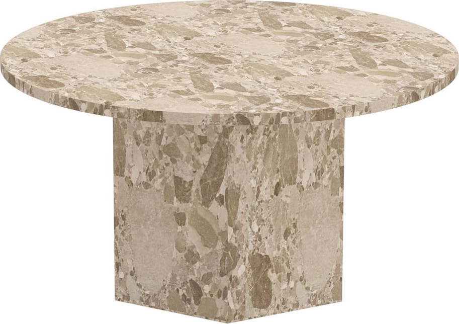 Světle hnědý mramorový kulatý konferenční stolek ø 80 cm Naxos – Actona Actona