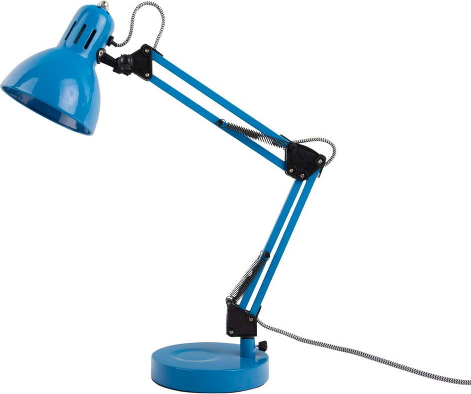 Světle modrá stolní lampa s kovovým stínidlem (výška 52 cm) Funky Hobby – Leitmotiv Leitmotiv
