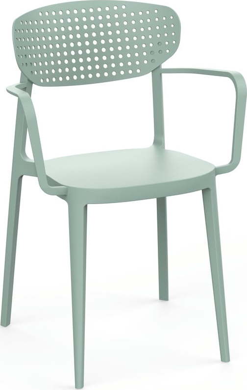 Světle zelená plastová zahradní židle Aire – Rojaplast Rojaplast